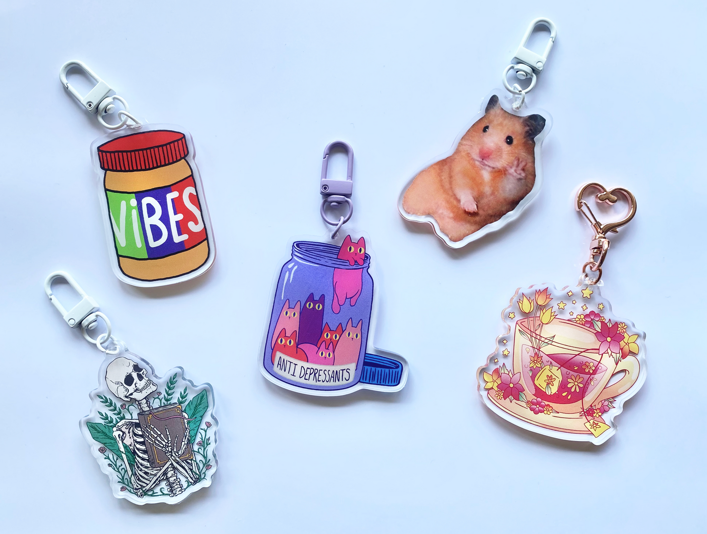 Double Sided Peanut Butter Vibes Acrylic Clear Keychain