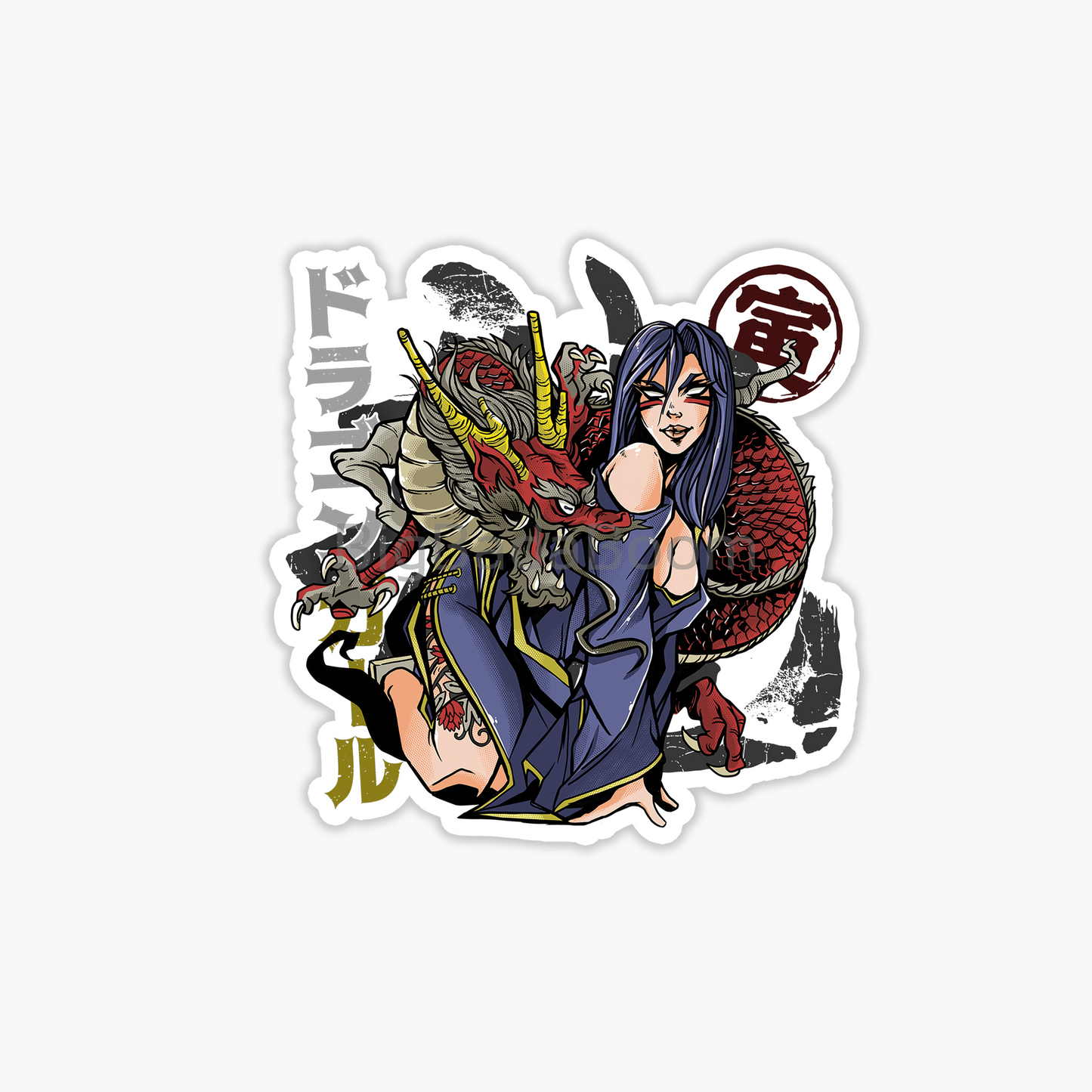 Anime Girl Dark Sticker