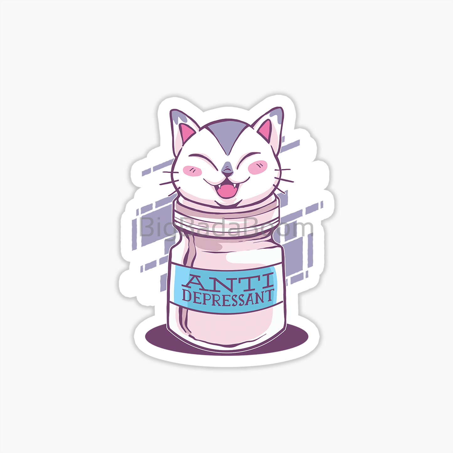 Antidepressant Pills Cat Sticker