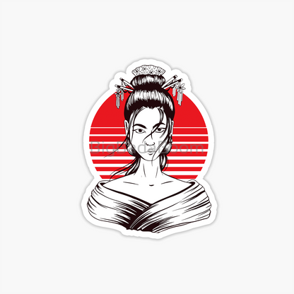 Asian Girl Sticker