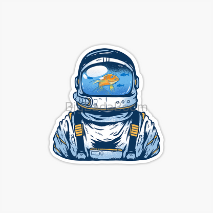 Astronaut Fishbowl Sticker