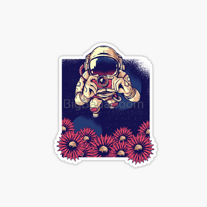 Astronaut Floral Sticker