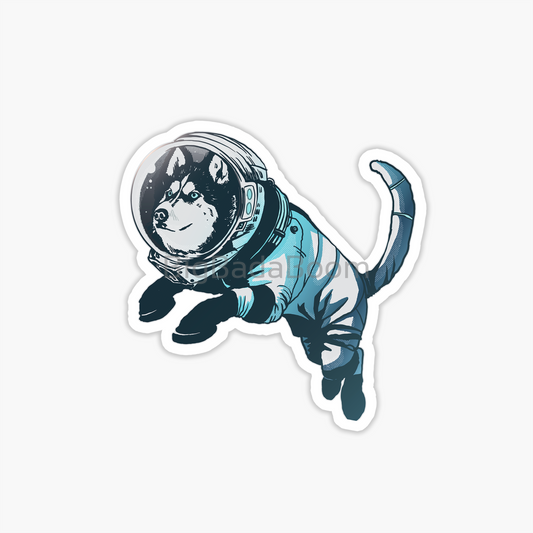 Astronaut Husky Sticker