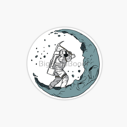 Astronaut Moon Sticker