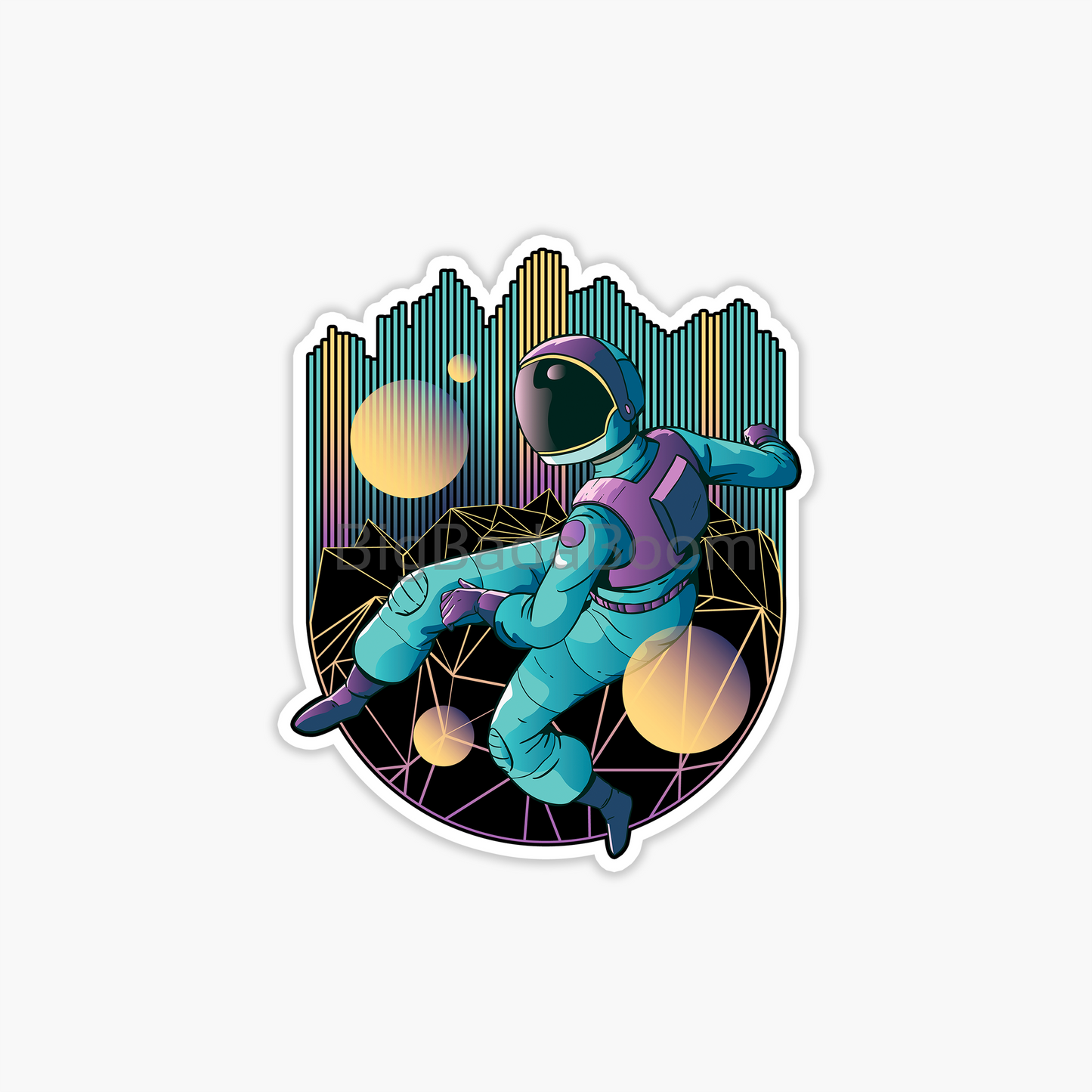 Astronaut Space Sticker