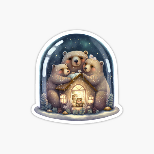 Bear Snow Globe Sticker