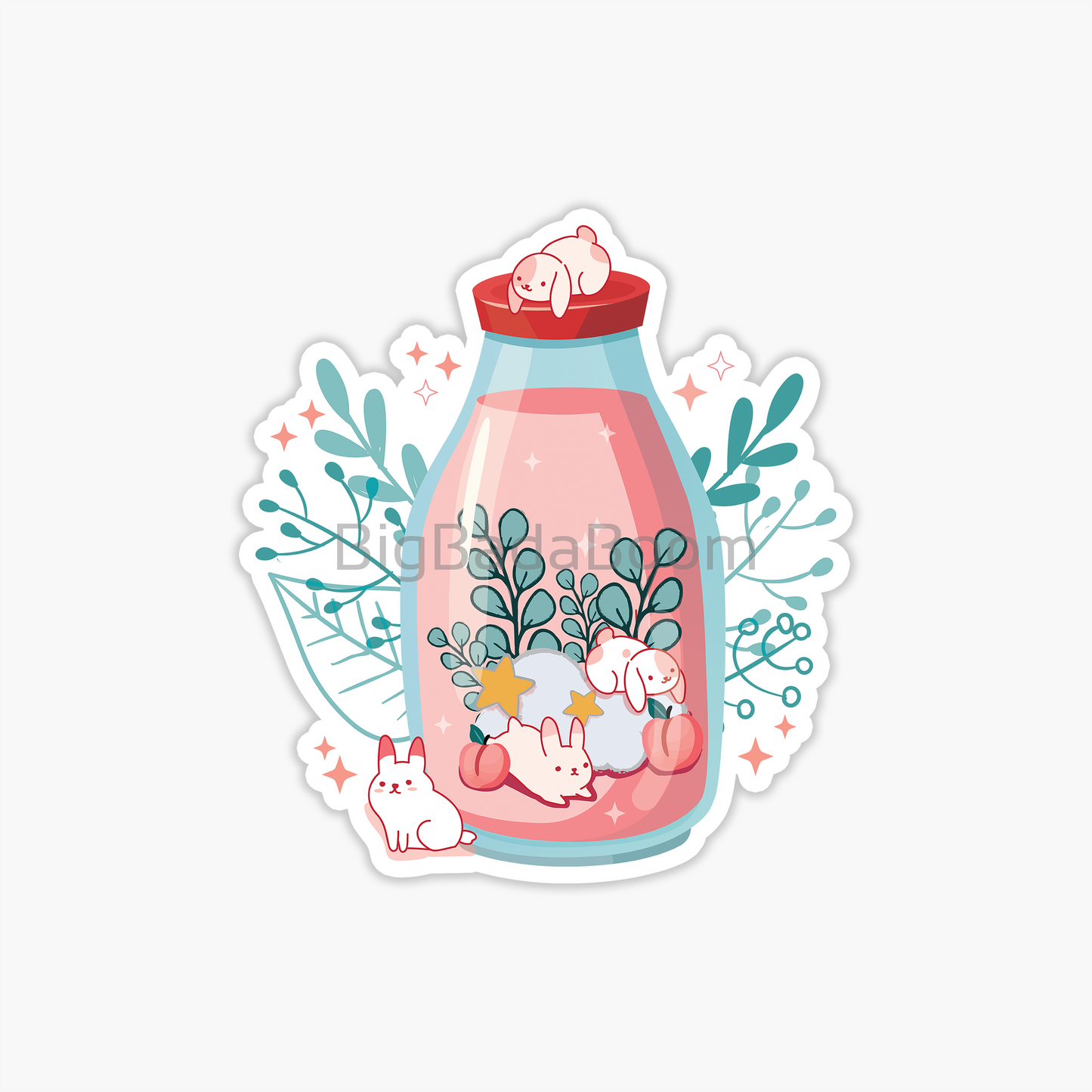 Bottle Of Milk With Kitten Sticker