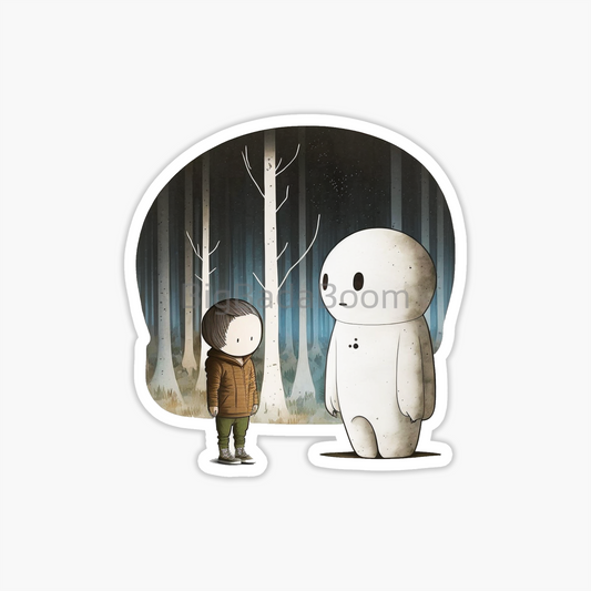 Boy And Ghost Sticker