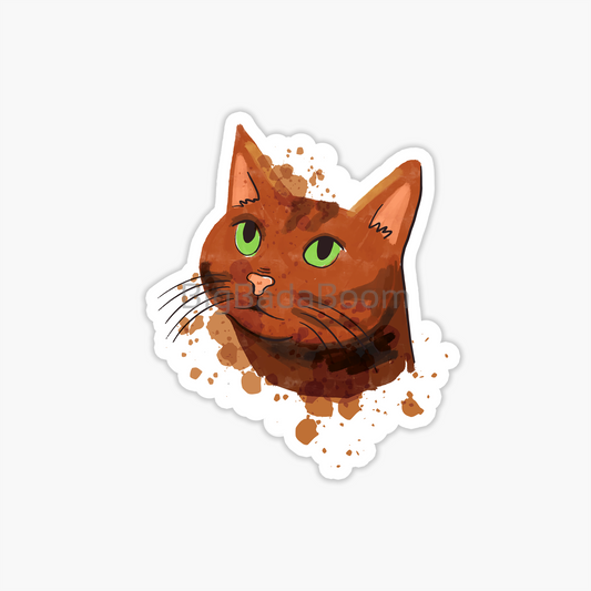 Brown Cat Sticker