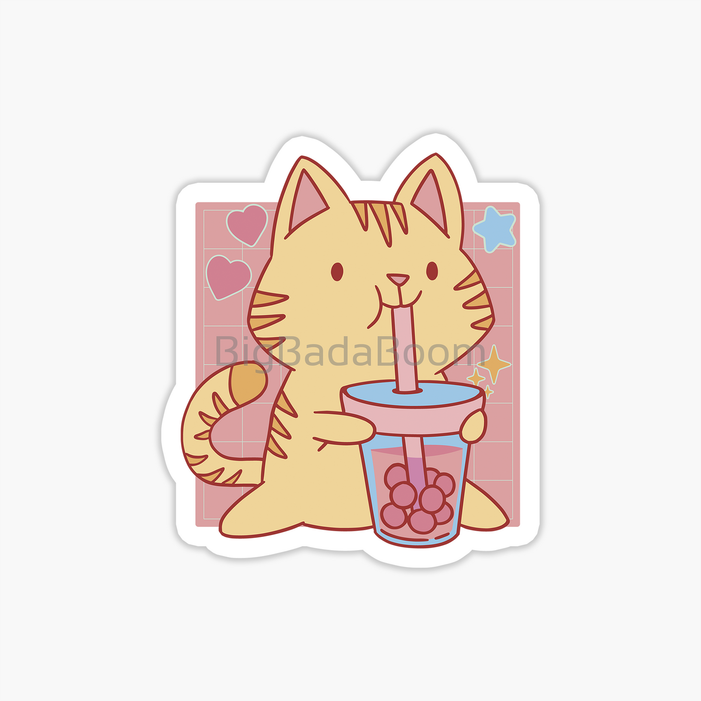 Cat Boba Tea Sticker