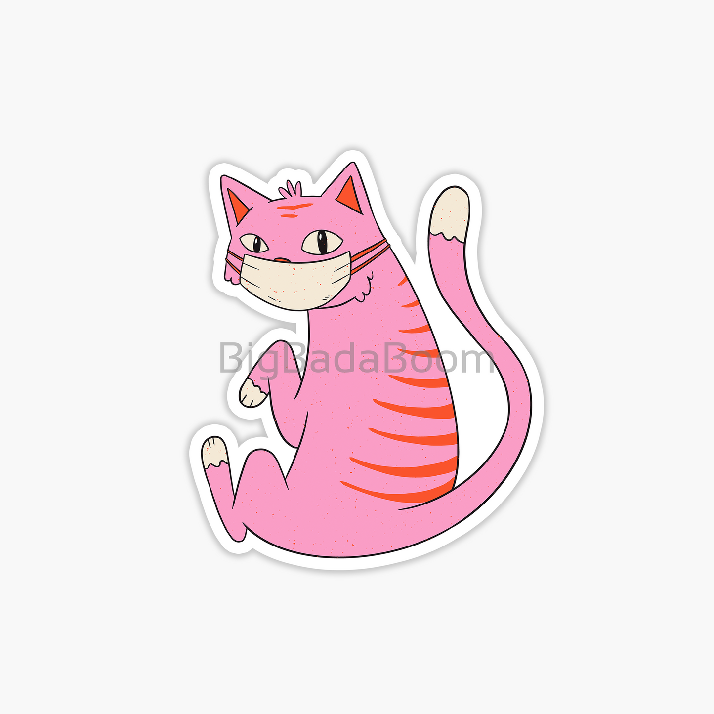 Cat Wear Mask Sticker