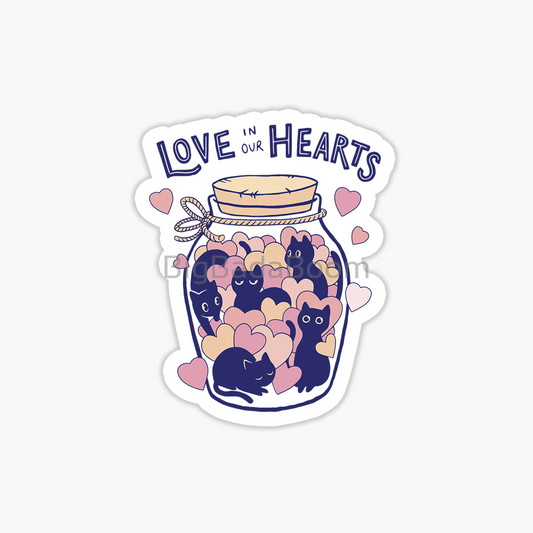 Cats Heart Sticker