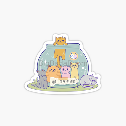 Cats In Bowl Sticker