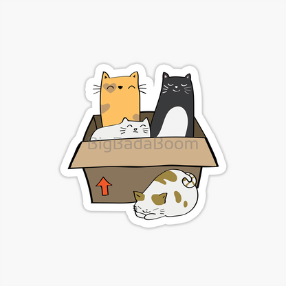 Cats In Box Sticker