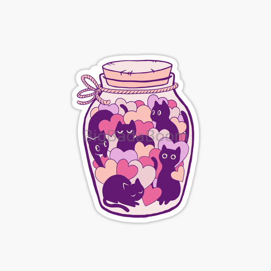 Cats In Jar Sticker