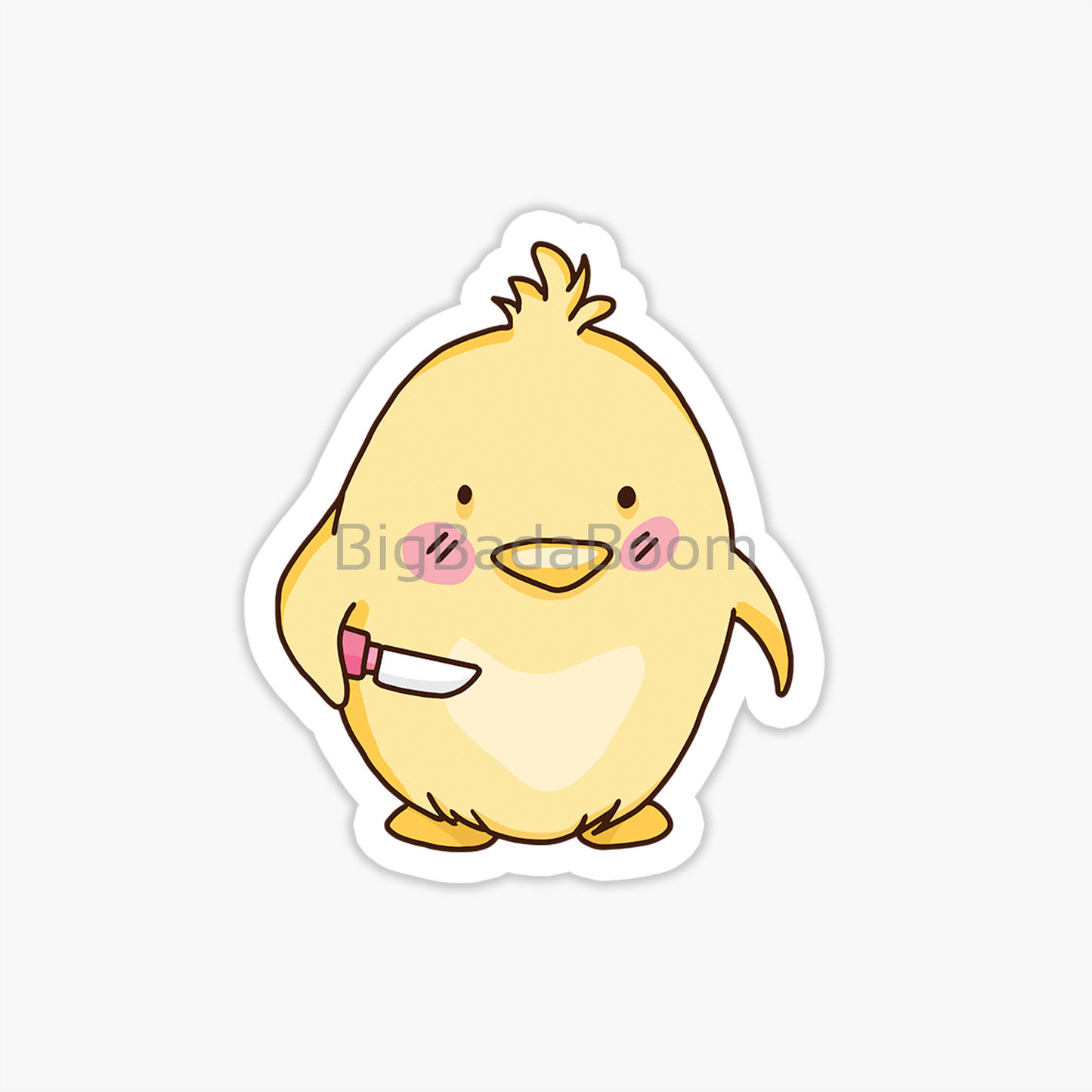 Chick With Knife Sticker