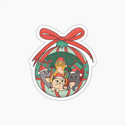 Christmas Cats Sticker