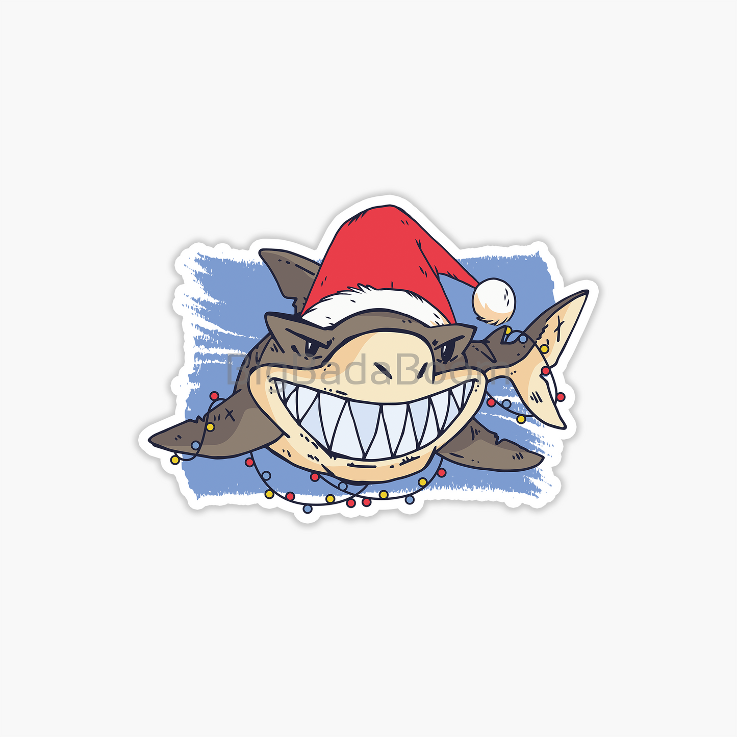 Christmas Shark Sticker