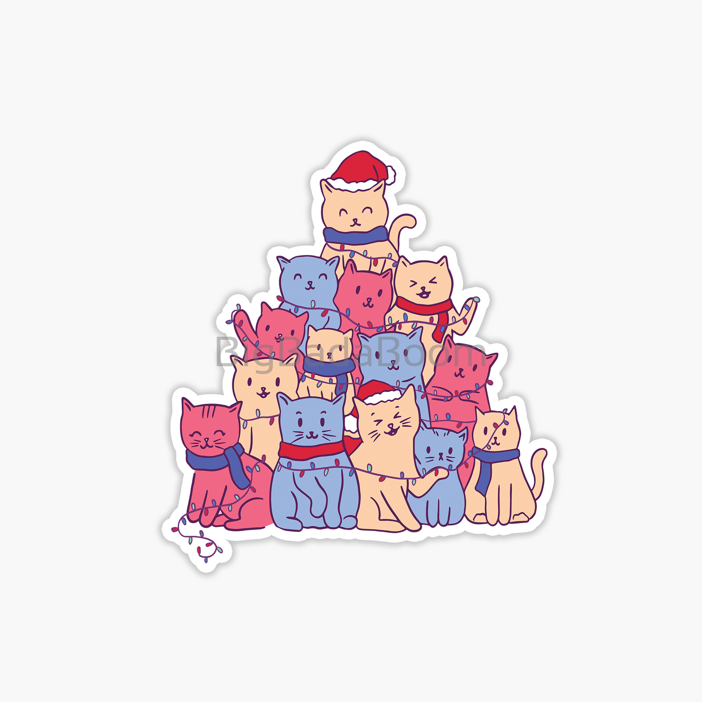 Christmas Tree Cats Sticker