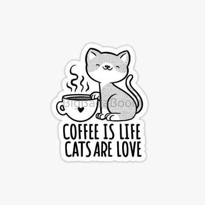 Coffee Cat Lover Sticker