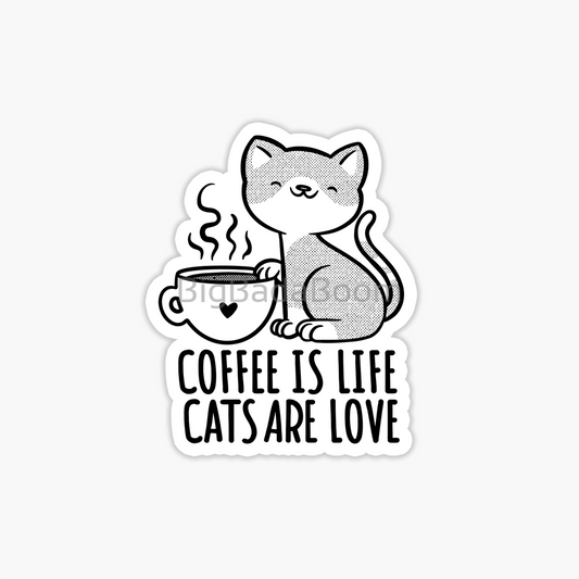 Coffee Cat Lover Sticker