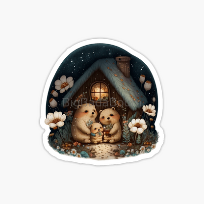 Cottage Bear Sticker