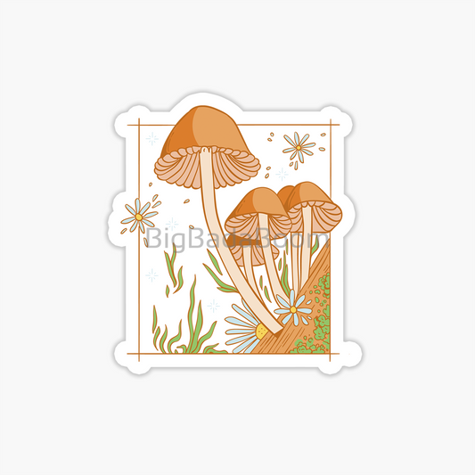 Cottage Mushrooms Sticker