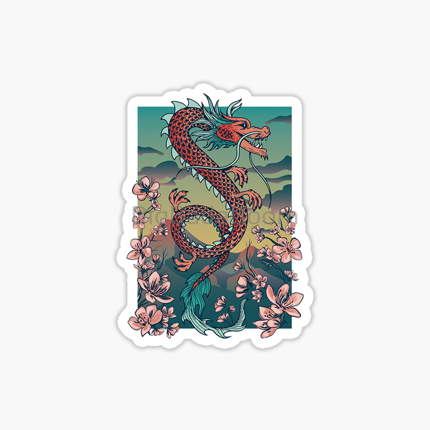 Dragon Blossom Sticker