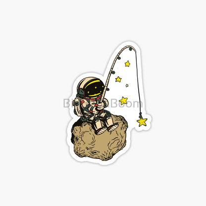 Fishing Astronaut Sticker