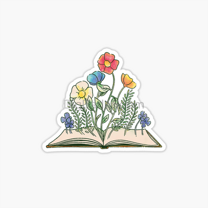 Floral Book Sticker