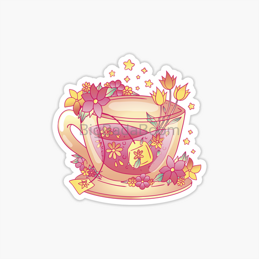 Floral Tea Sticker