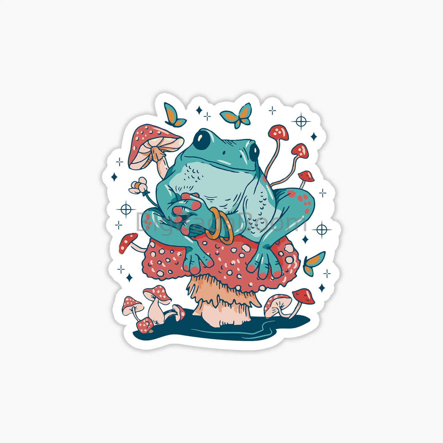 Frog Mushroom Sticker