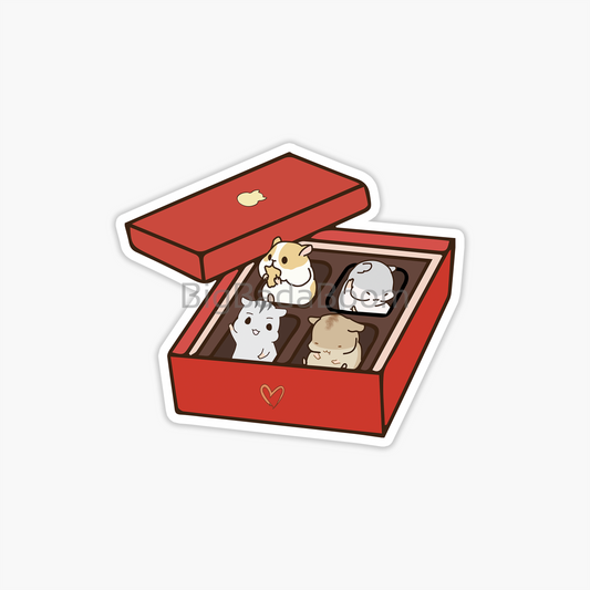 Hamster Chocolate Box Sticker