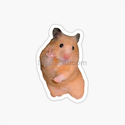 Hamster Peace Sign Sticker