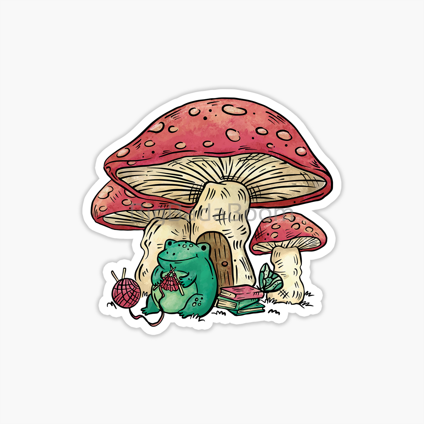 Mushroom Frog Cottage Sticker