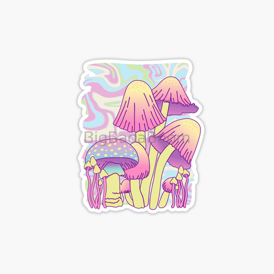 Pastel Mushrooms Sticker