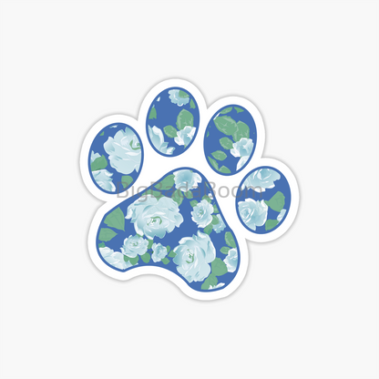 Roses Dog Paw Sticker