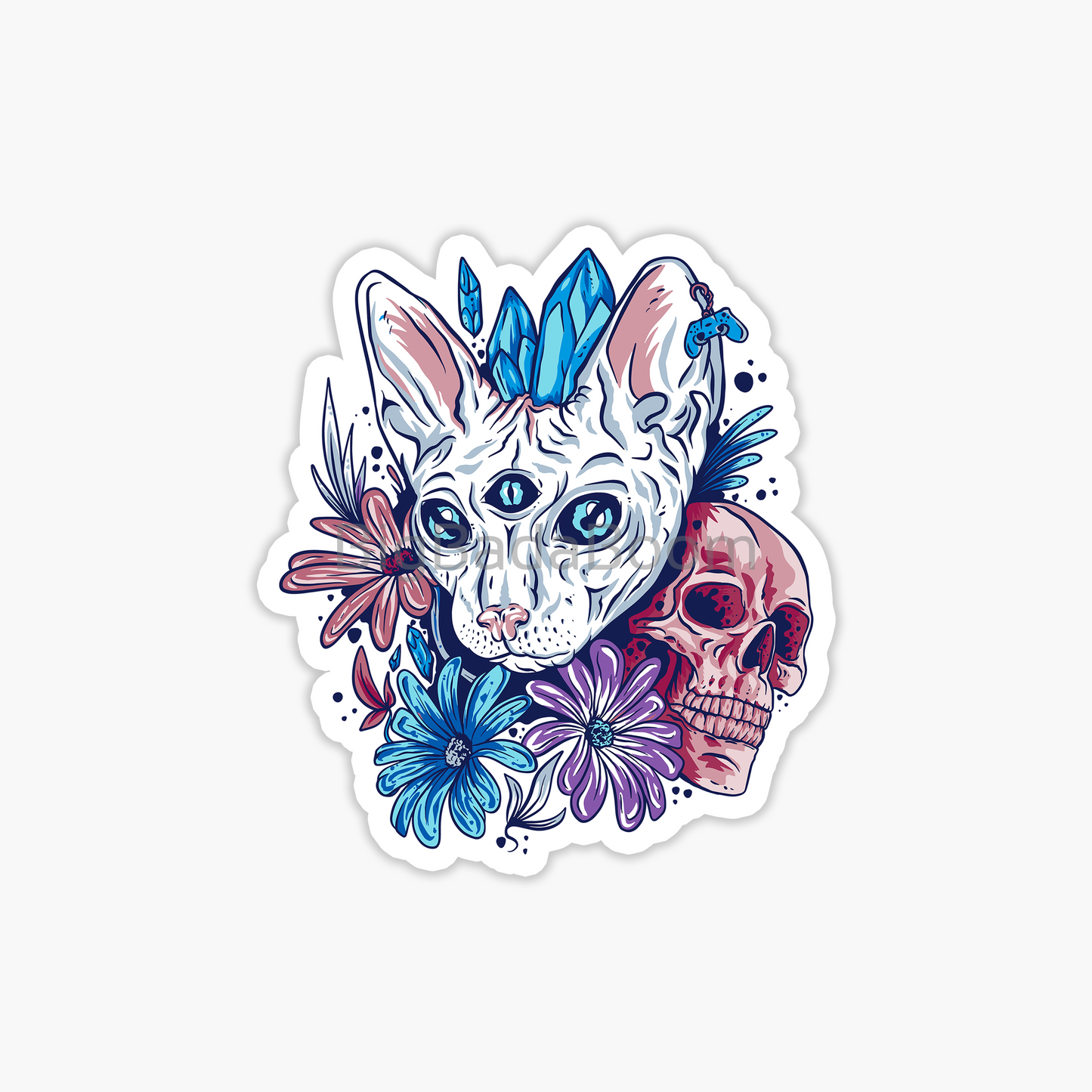 Skeleton Cat Sticker