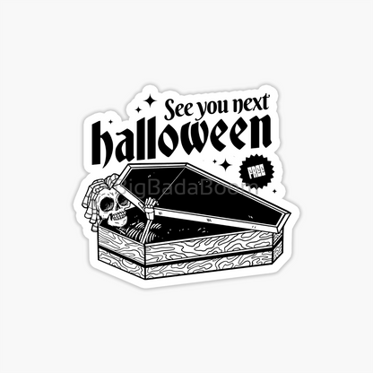 Skeleton Coffin Sticker