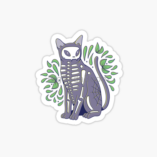 Skeleton Kitten Sticker