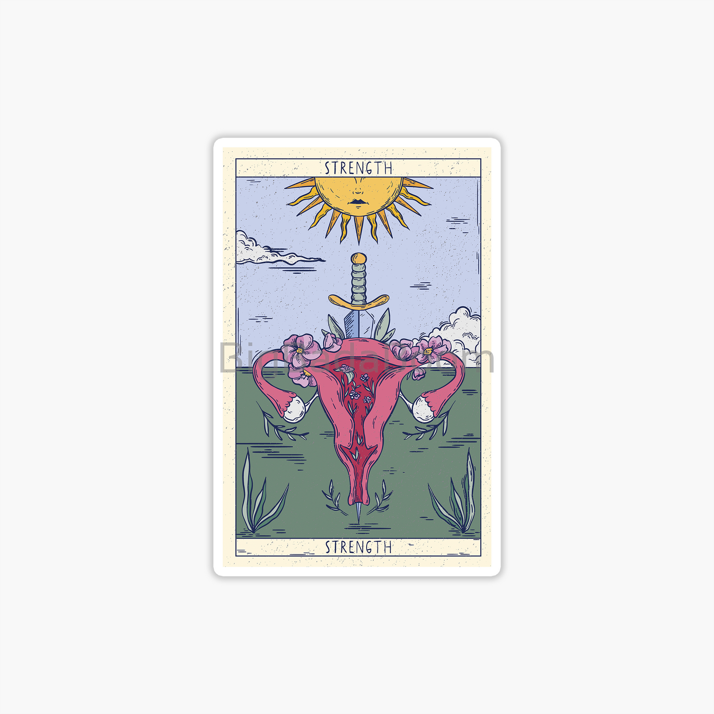 Tarot Card Strength Sticker