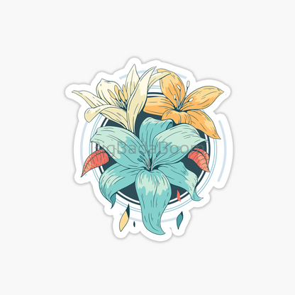 Three Flowers Sticker