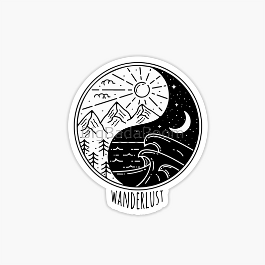 Wanderlust Ying Yang Sticker