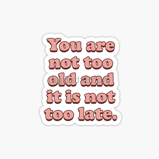 You Are Not Too Late Sticker