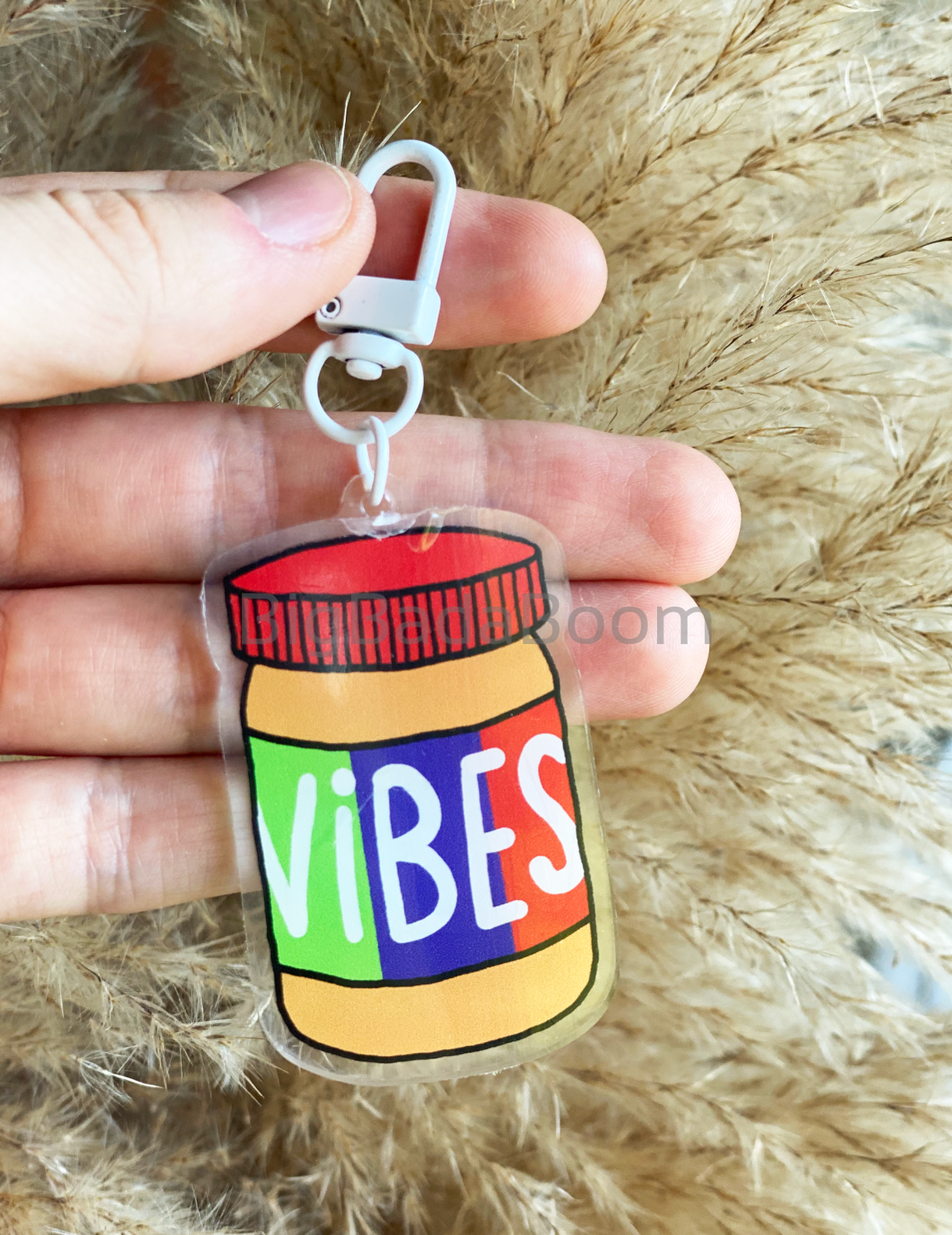 Double Sided Peanut Butter Vibes Acrylic Clear Keychain